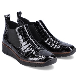 Botas Rieker W R474 de piel de serpiente negra 14