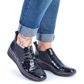 Botas Rieker W R474 de piel de serpiente negra 23