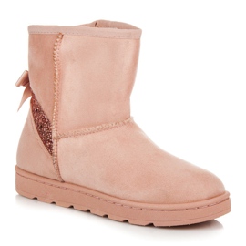 Vices Botas de nieve de pelo con purpurina rosado 2