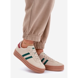 Zapatillas Mujer Plataforma Beige y Verde Egelia 1