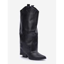 Botas sin cordones con parte superior vuelta sobre el talón, negro 4