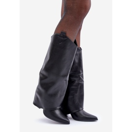 Botas sin cordones con parte superior vuelta sobre el talón, negro 1 Botas sin cordones con parte superior vuelta sobre el talón, negro 1