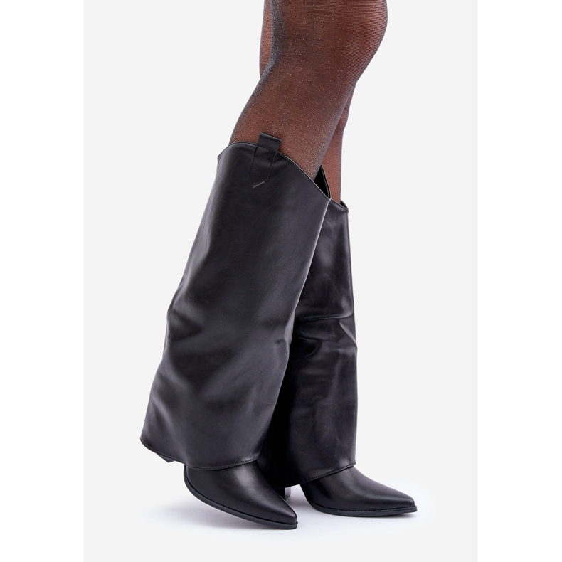 Botas sin cordones con parte superior vuelta sobre el talón, negro 1 Botas sin cordones con parte superior vuelta sobre el talón, negro 1