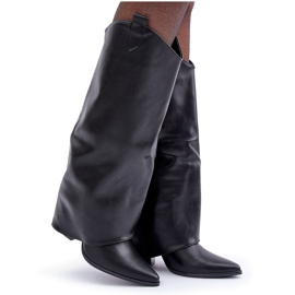 Botas sin cordones con parte superior vuelta sobre el talón, negro 9
