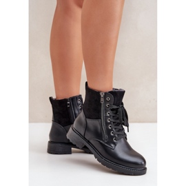 Botas aislantes de tacón plano, ecopiel, negro 3
