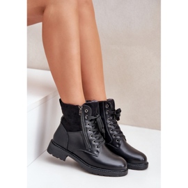 Botas aislantes de tacón plano, ecopiel, negro 7