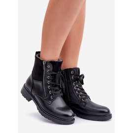 Botas aislantes de tacón plano, ecopiel, negro 1