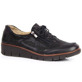 Zapatos de piel Helios W H334 negro brillo 9
