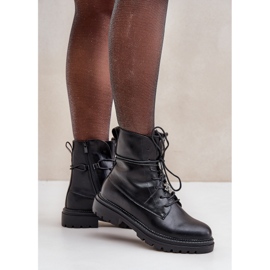 Botines aislantes con pasadores para cordones, negro 3