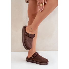 Zapatillas de mujer aislantes con plataforma, chocolate marrón 5
