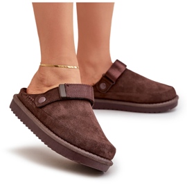 Zapatillas de mujer aislantes con plataforma, chocolate marrón 8