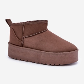 Botas de nieve de plataforma baja marrones marrón 4