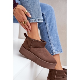 Botas de nieve de plataforma baja marrones marrón 9