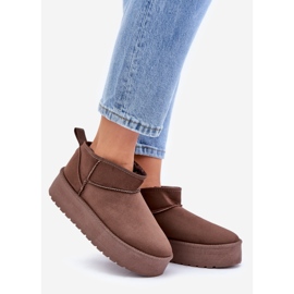 Botas de nieve de plataforma baja marrones marrón 1