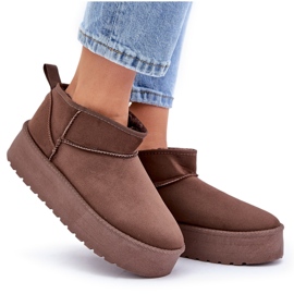 Botas de nieve de plataforma baja marrones marrón 10