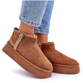 Botas de nieve con plataforma y estampado camel marrón 8