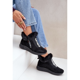 Zapatillas De Mujer Botines Con Piel, Negro 7