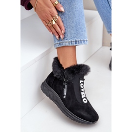 Zapatillas De Mujer Botines Con Piel, Negro 8