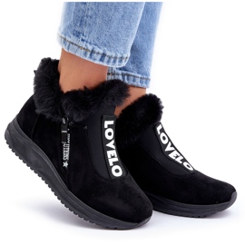 Zapatillas De Mujer Botines Con Piel, Negro 9