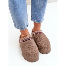 Botas de nieve con plataforma de piel de oveja marrón con piel 6
