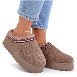 Botas de nieve con plataforma de piel de oveja marrón con piel 9