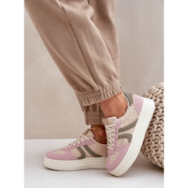 Zapatillas De Mujer Con Plataforma Trenzada Rosa/Multicolor rosado 5
