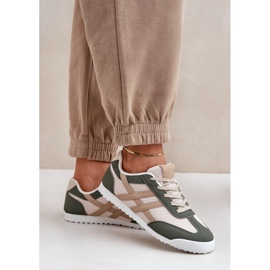 Zapatillas Bajas Mujer Zapatillas Beige y Verde 3