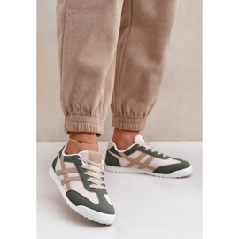 Zapatillas Bajas Mujer Zapatillas Beige y Verde 2
