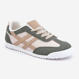 Zapatillas Bajas Mujer Zapatillas Beige y Verde 4