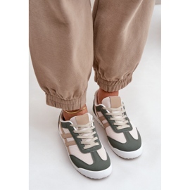 Zapatillas Bajas Mujer Zapatillas Beige y Verde 5