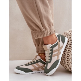 Zapatillas Bajas Mujer Zapatillas Beige y Verde 6