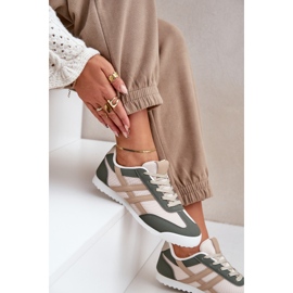 Zapatillas Bajas Mujer Zapatillas Beige y Verde 7