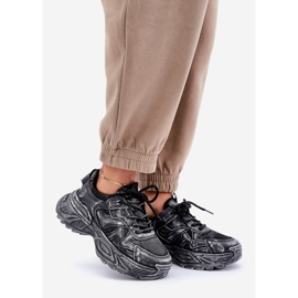 Zapatillas de Mujer con Desgastes en la Plataforma, Negro 1