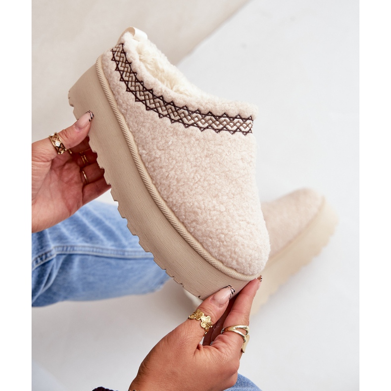 Botas de nieve con plataforma de piel de oveja Leaniella beige claro con pelo 2