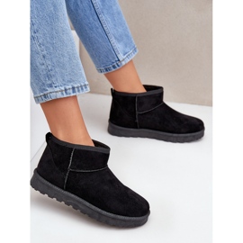 Botas de nieve para mujer confeccionadas en ante ecológico negro 8