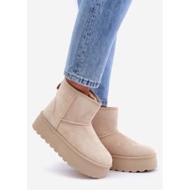 Botas de nieve con plataforma para mujer, beige claro 1