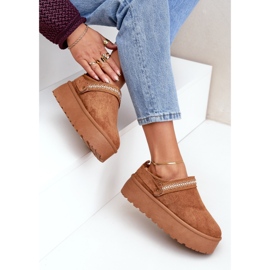 Botas de nieve con bordado decorativo camel. marrón 7