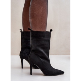 Botas negras de tacón alto negro 3