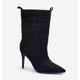 Botas negras de tacón alto negro 4