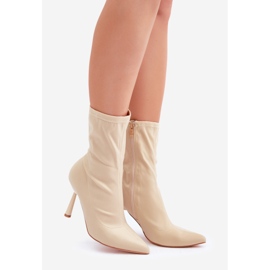 Botines de tejido beige claro 1