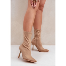 Botines de tejido beige oscuro 2
