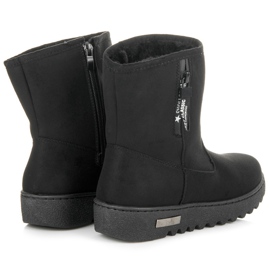 Super Me Botas de nieve abrochadas con cremallera. negro 5
