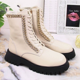 Botines de piel con cadena insulada Artiker W HBH40 beige 5
