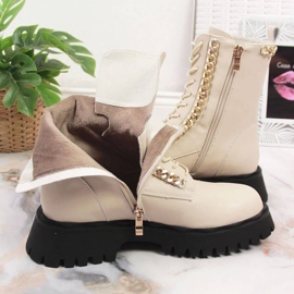 Botines de piel con cadena insulada Artiker W HBH40 beige 7