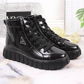 Botines de charol sobre plataforma Filippo W PAW382 negro 9