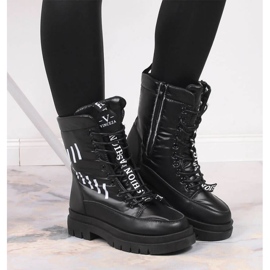 Botas de nieve con cordones en la plataforma Vinceza W JAN167 negro 4