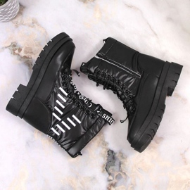 Botas de nieve con cordones en la plataforma Vinceza W JAN167 negro 6