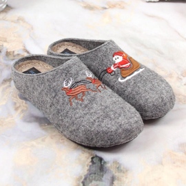 Zapatillas navideñas fieltro Panto Fino WKK267022 INT1797A gris 3