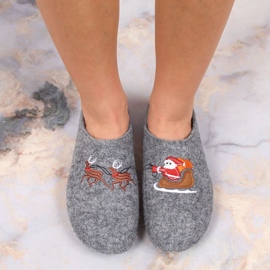 Zapatillas navideñas fieltro Panto Fino WKK267022 INT1797A gris 9