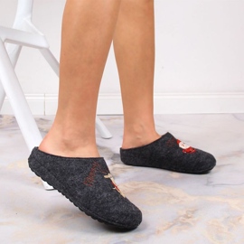 Pantuflas festivas de fieltro Panto Fino W KK267038 INT1798 gris 5